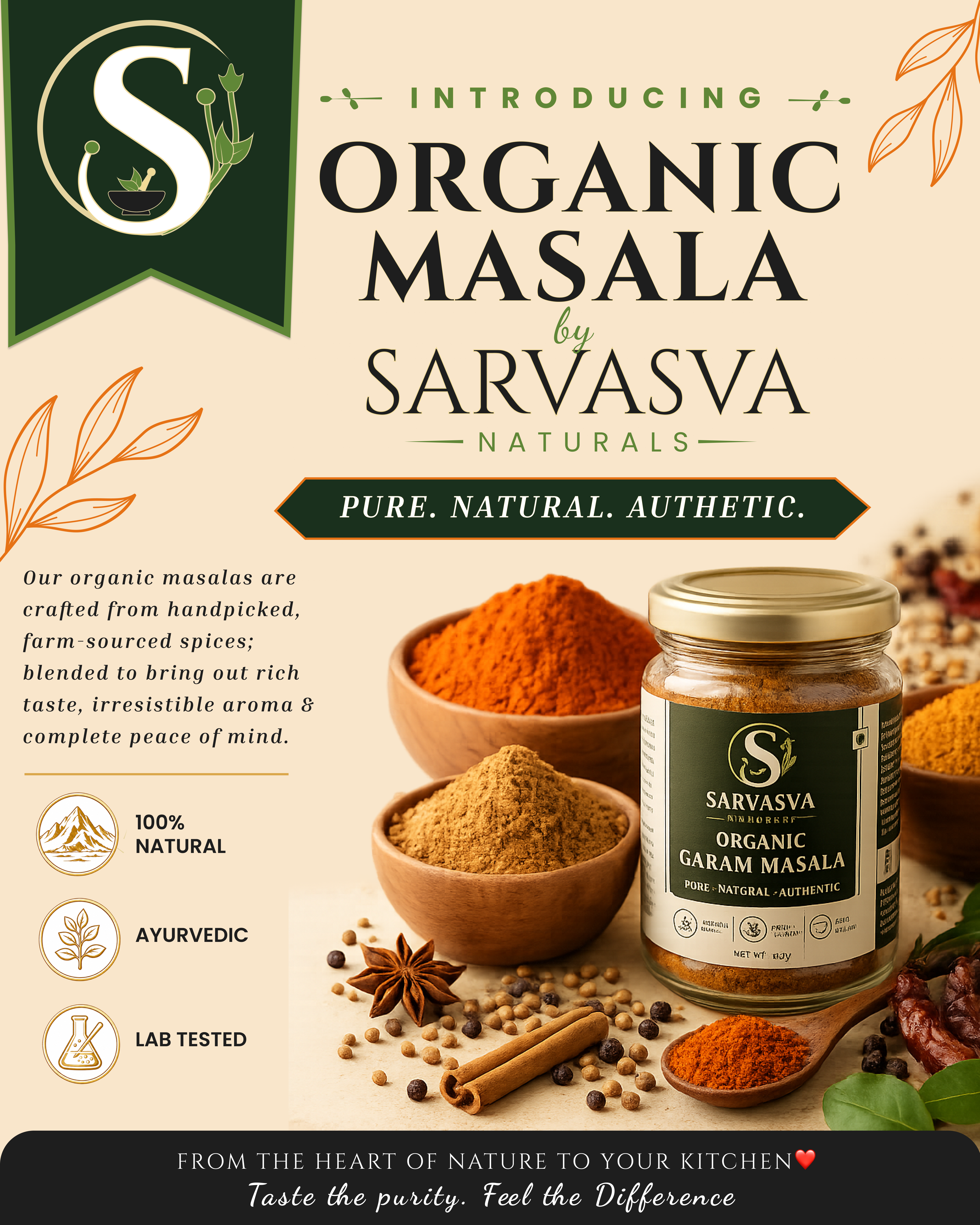 Sarvasva Naturals: Organic Masala Social Media Post